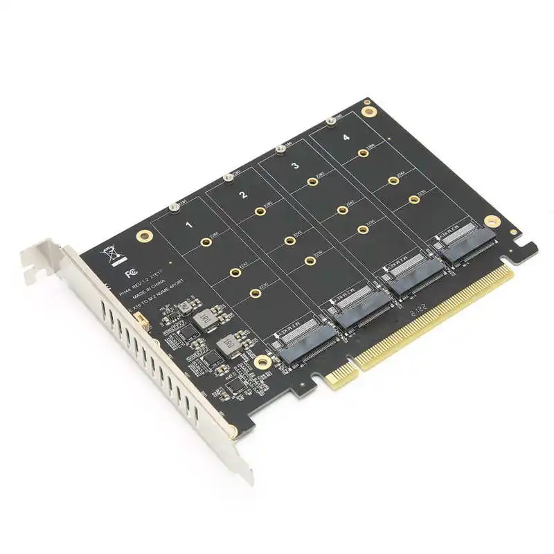Карта адаптера 4 порта M.2 NVMe SSD на PCIE X16 M Key жесткий диск конвертер считыватель
