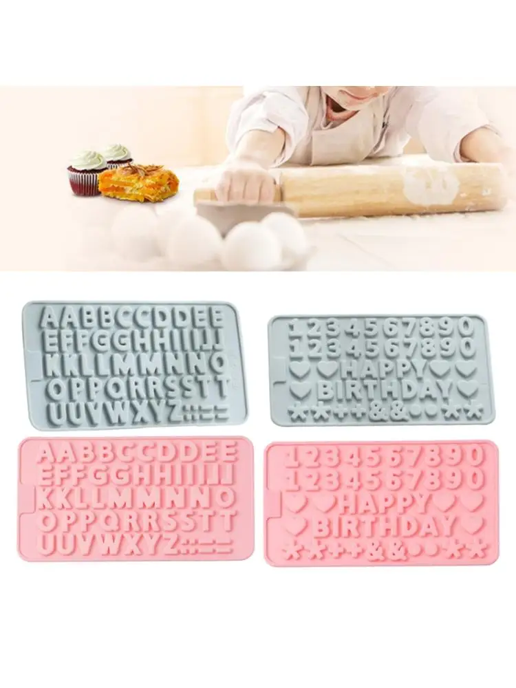 

Letters Happy Birthday Fondant Mold Multipurpose for Baking Fondant Cake Crystal Epoxy Non-Stick DIY Mould Home Kitchen