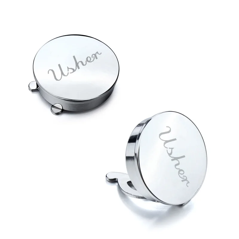 

HAWSON Imitation Rhodium Plated Laser Letter Button Cover Cufflinks for Men - Best Choice for Weddling Valentine's Day