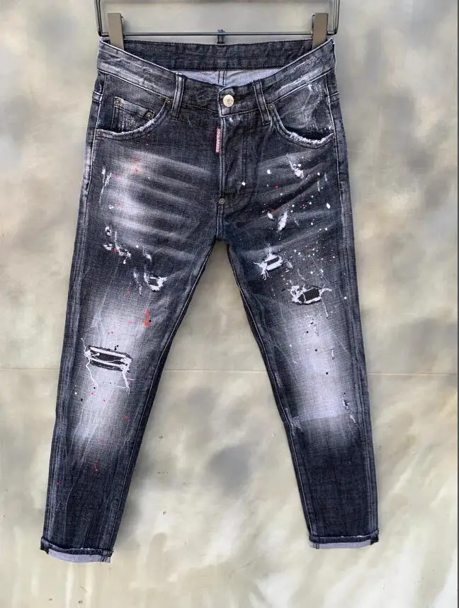 

Authentic DSQUARED2-locomotive denim, copper jeans, street costume 9119-1