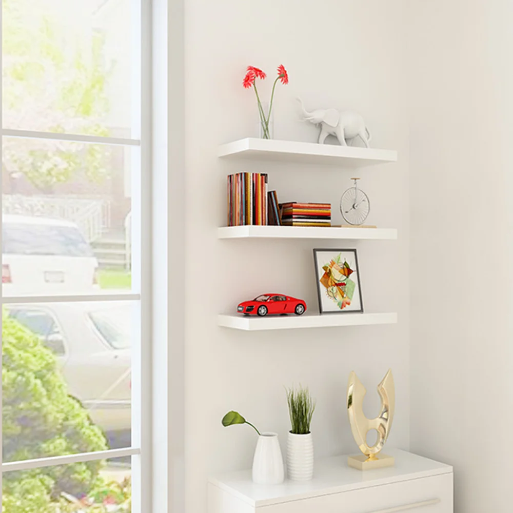 

Word Shelf Living Room Study Wall Hanging Creative Bookcase Laminate Decoration Rack Wall Shelf Partition (White)