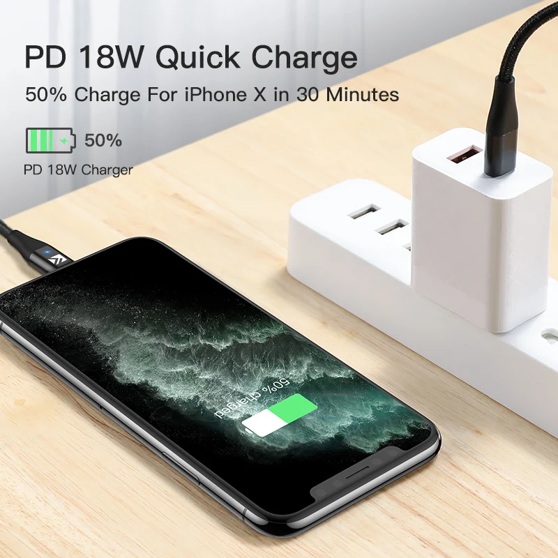 Кабель зарядный FLOVEME USB Type C на Lightning 18 Вт|Кабели для мобильных телефонов| |