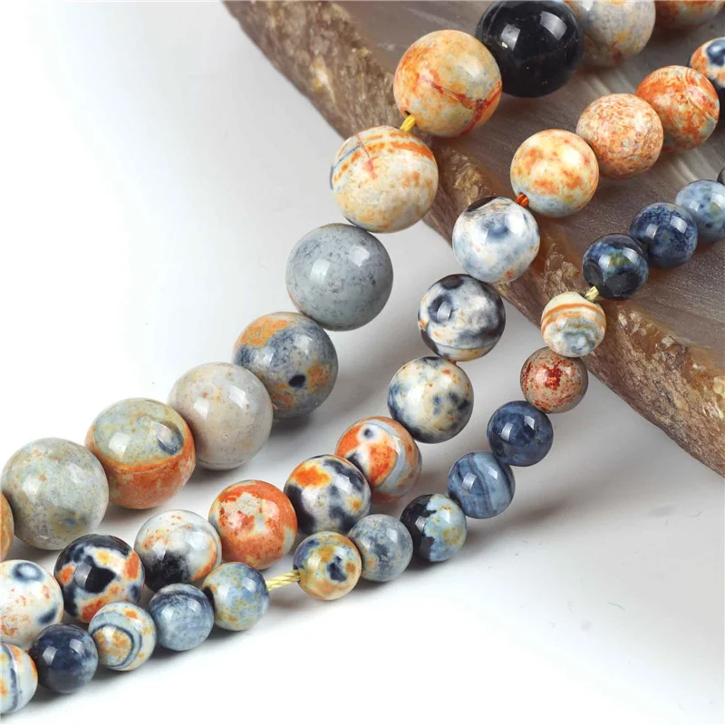 Натуральные оранжевые Бусы из камня Агата круглые свободные разделительные