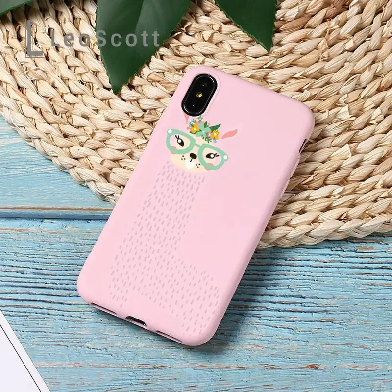 

Kawaii Cute Llama Alpaca Phone Case Candy Color for iPhone 11 12 mini pro XS MAX 8 7 6 6S Plus X 5S SE 2020 XR Cover Shell