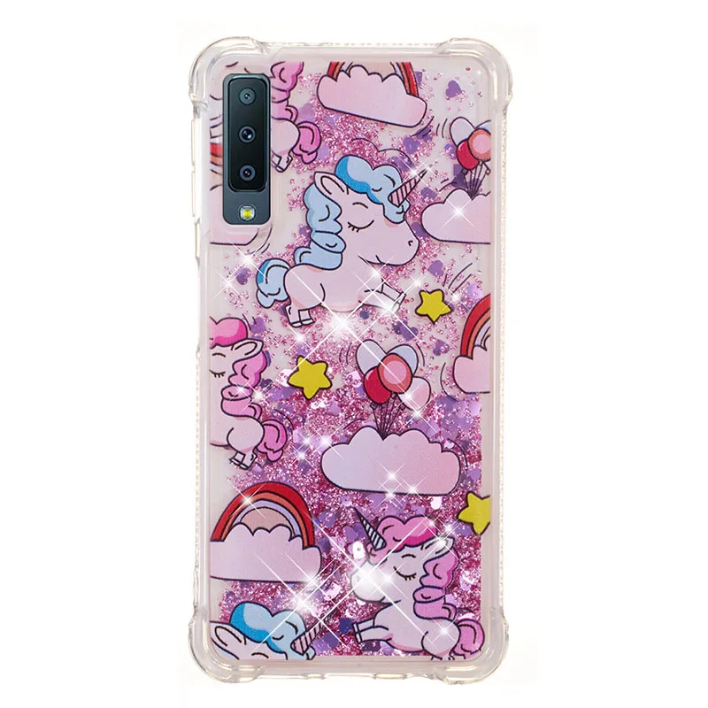 Pink Pony Блестками с блестками жидким песком чехол для samsung Galaxy A8 плюс A7 A6 A310 A510 A320 A520 A720 M20 M30 A10 A20 A30 крышка - Цвет: Pink Pony