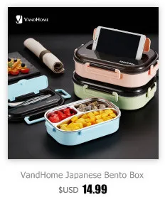 VandHome, японский детский Ланч-бокс, микроволновая печь, Bento box с отделениями, портативный, пшеничная солома, Bento, Ланч-бокс, контейнер для еды