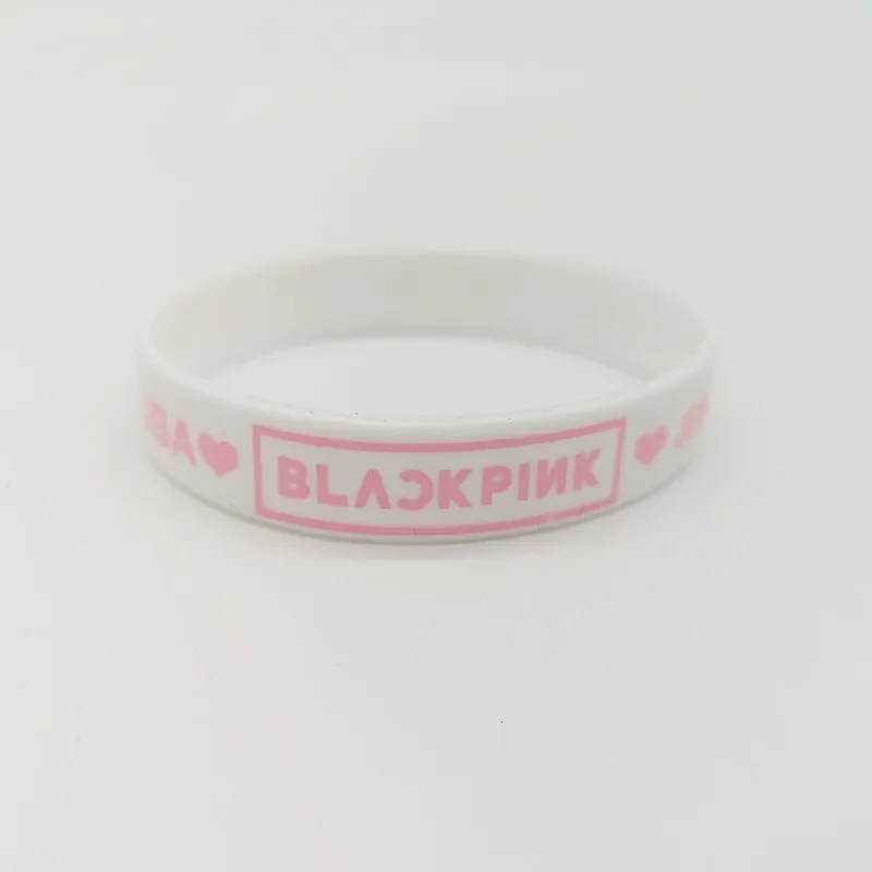 Kpop Blackpink Lisa Rose Jennie Jisoo имя наручная повязка с рисунком силикагель такой же браслет белый розовый цвет