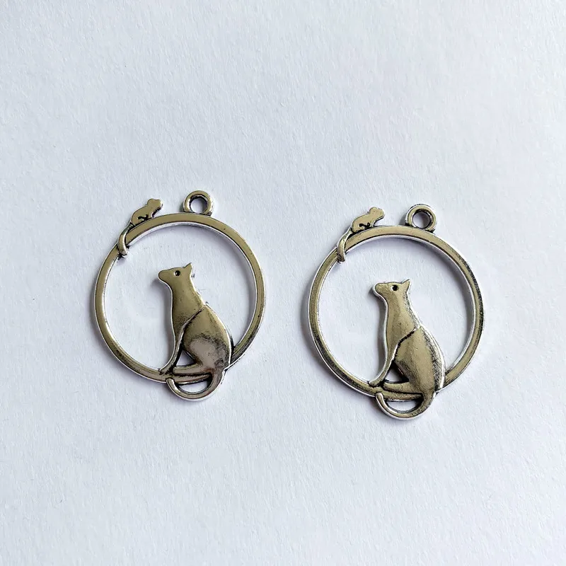 

30pcs Cat And Mouse round Charms Accessories Pendant , For DIY Handmade Women Simplicity Necklace Findings Jewelry Making
