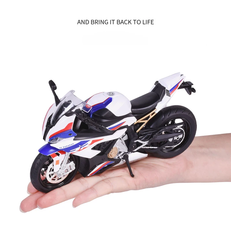 1:12 литая модель мотоцикла Игрушка BM S1000RR Реплика со звуком светильник мальчик