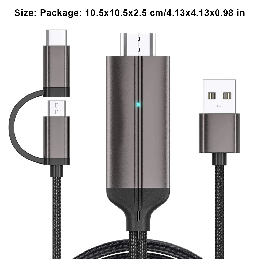 

Type C Micro USB To HD Cable 2 In 1 Digital MHL To TV HD Adapter HDTV Cable For Android Smartphone To TV Projector Monitor