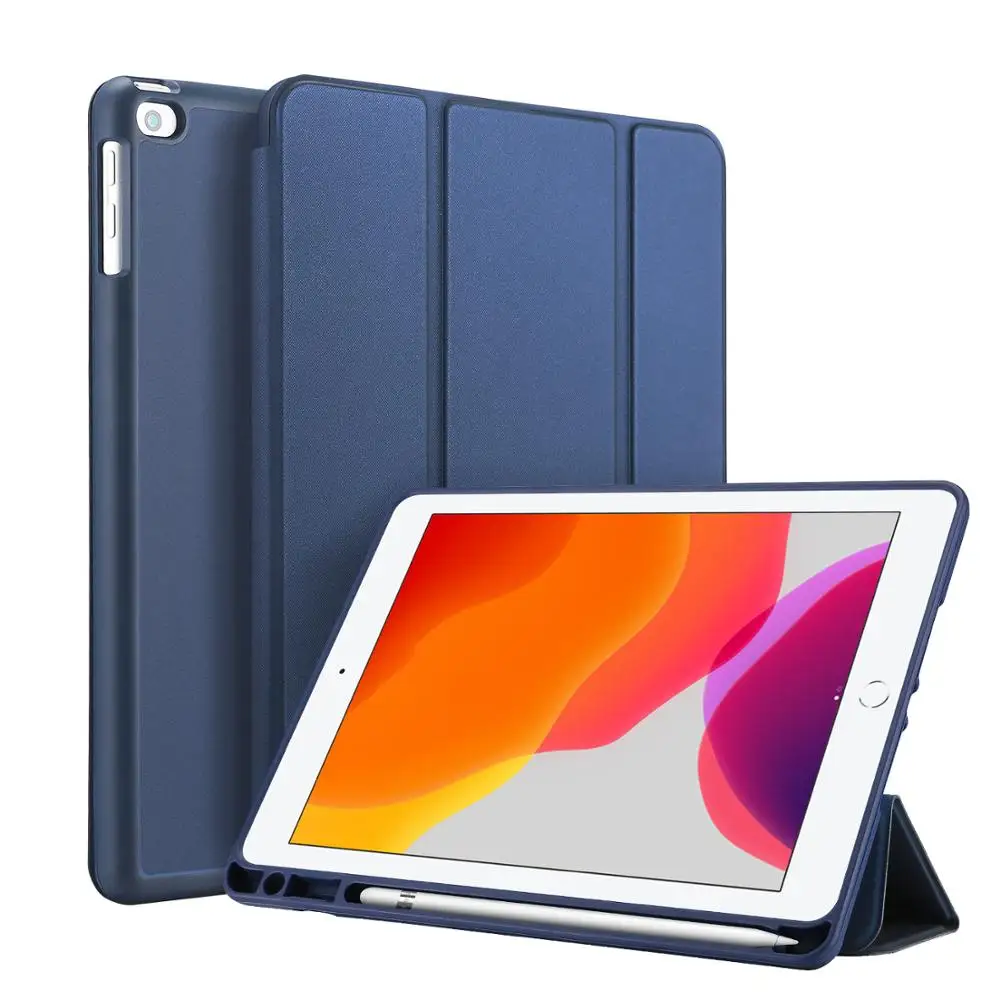 Blue DUX DUCIS умный чехол для iPad 7 PU кожаный флип мягкий чехол для iPad 7th Gen 10,2 дюймов Чехол iPad 10,2 карандаш держатель Funda - Цвет: Blue