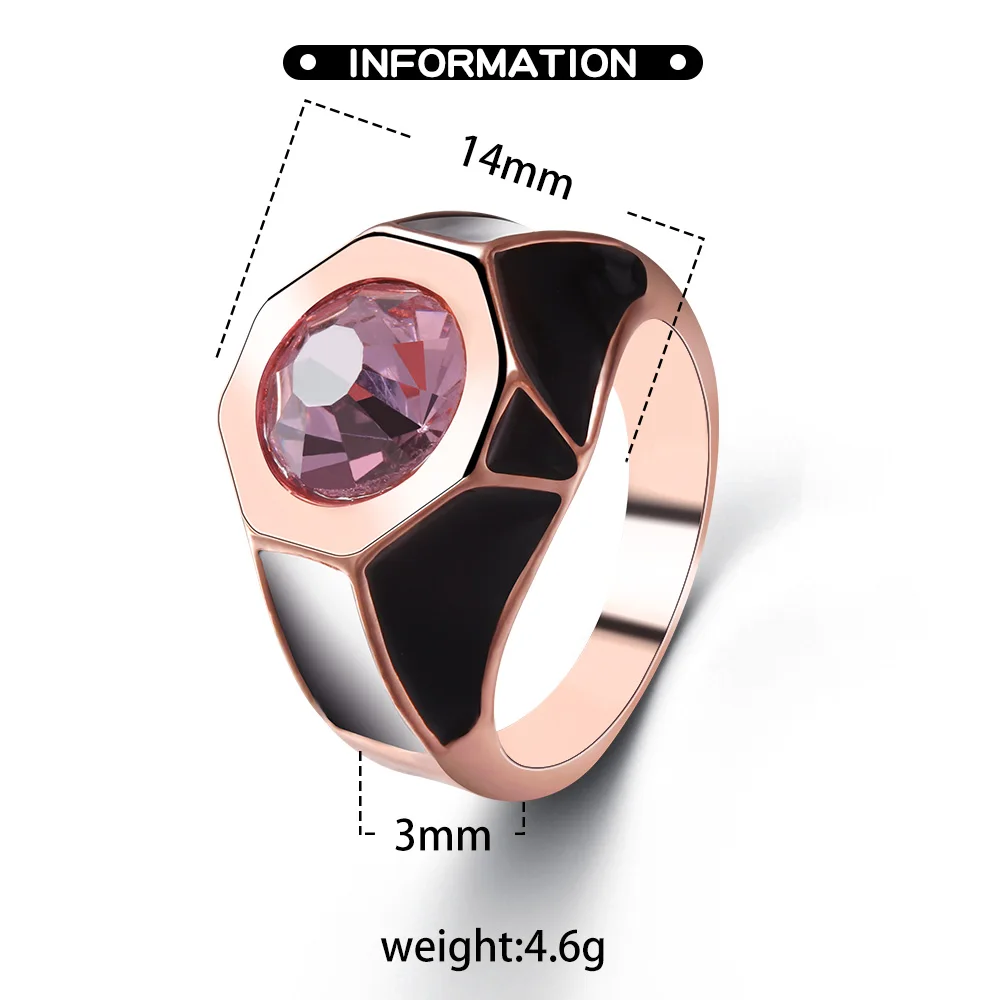 Циркониевое кольцо мужское и женское модное высококачественное восьмиугольное