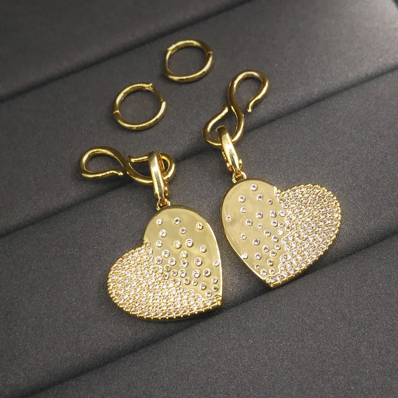 

popzone s925 sterling silver new product golden yellow heart-shaped pendant earrings fashion women banquet party accessories new