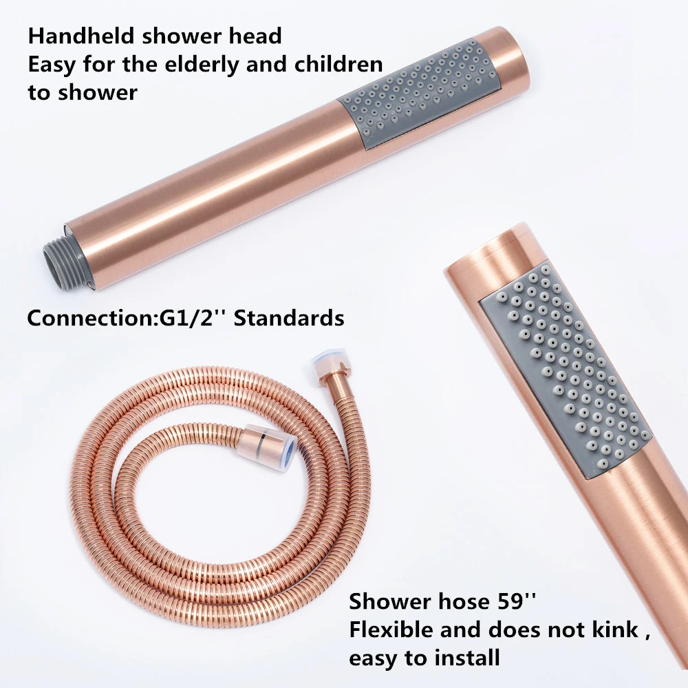 Современный матовый напольный смеситель Hongdec цвета розового золота отдельно