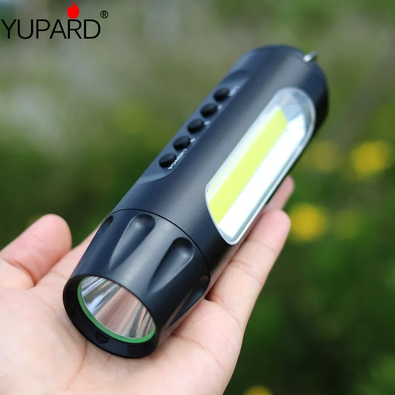 Многофункциональный T6 светодиодный светильник вспышка USB Перезаряжаемый фонарь