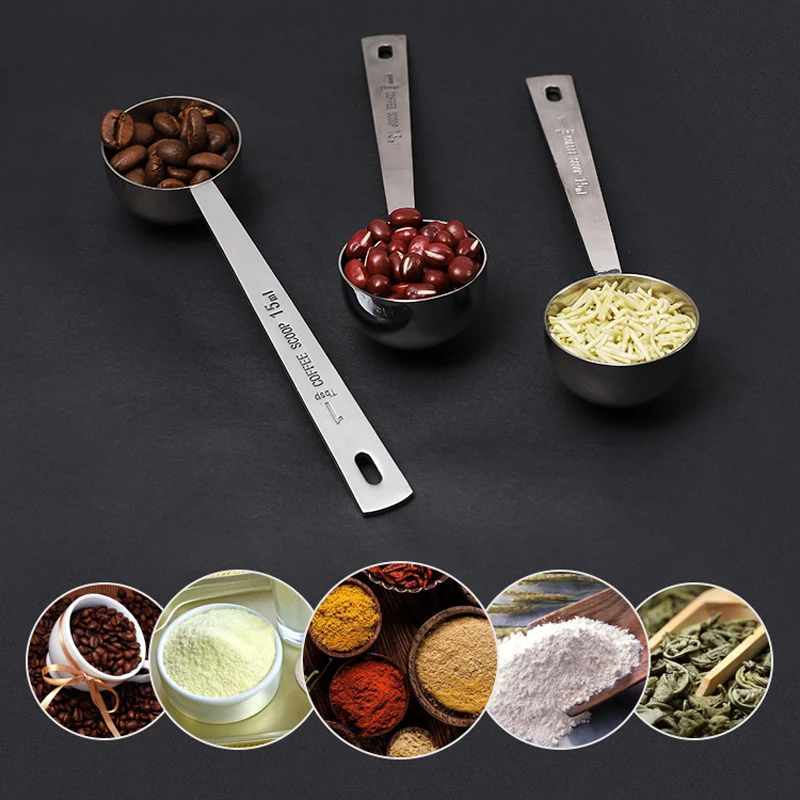 

Coffee Scoop 15ml 30ml Stainless Steel Measuring Spoon Silver Gold Coffee Spoon Milk Powder Measure Spoon Tea Coffee Accessories
