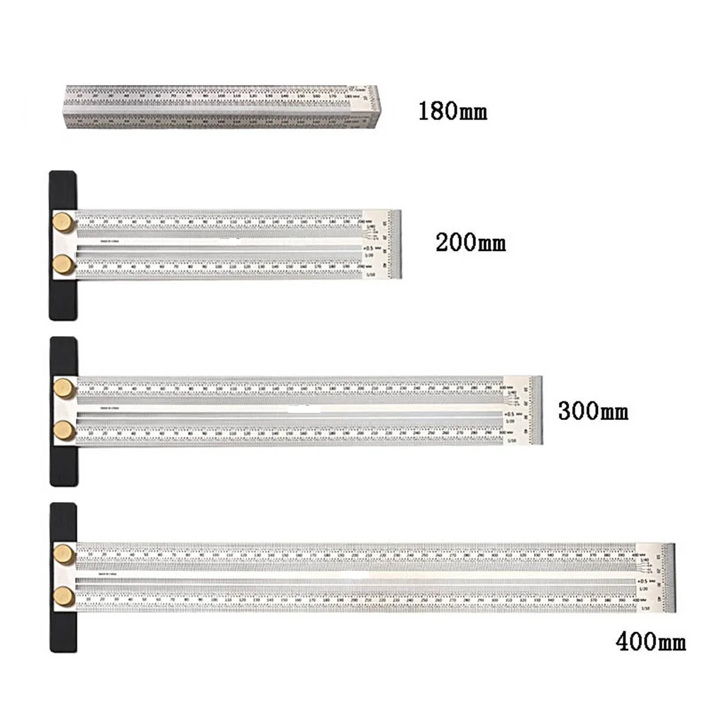 

180-400mm Woodworking ruler Hole Scribing Positioning Marking Stainless Steel