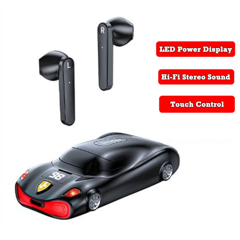 TWS Bluetooth наушники с микрофонами спортивные автомобильные светодиодный дисплей