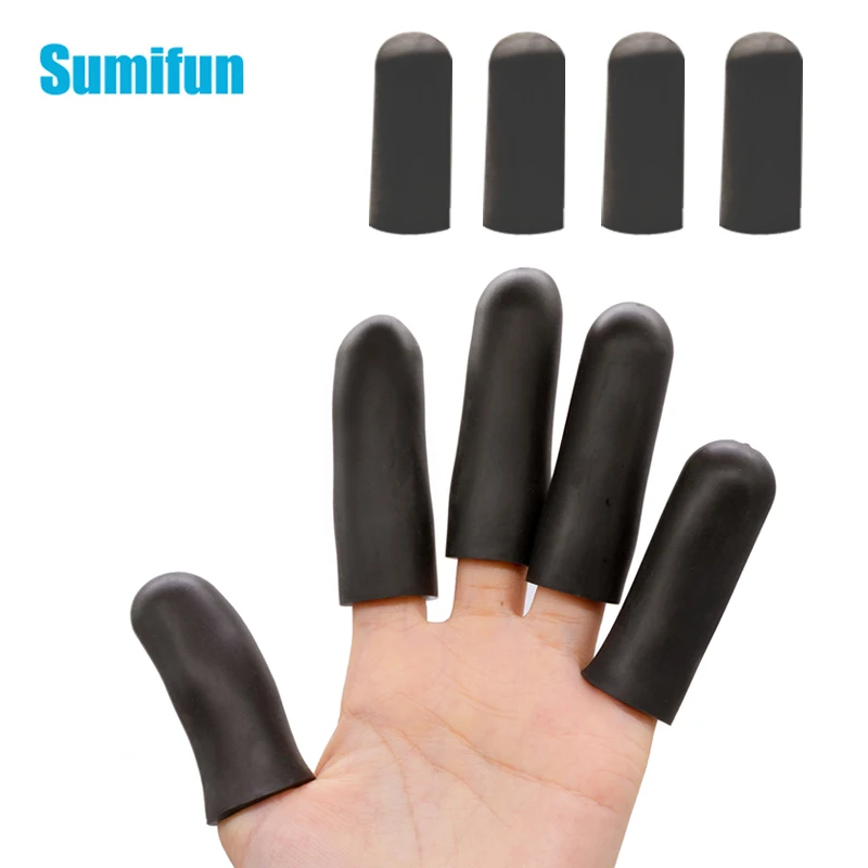 6 шт./3 Парижа силиконовые гелевые черные толстые Защитные Трубки для пальцев