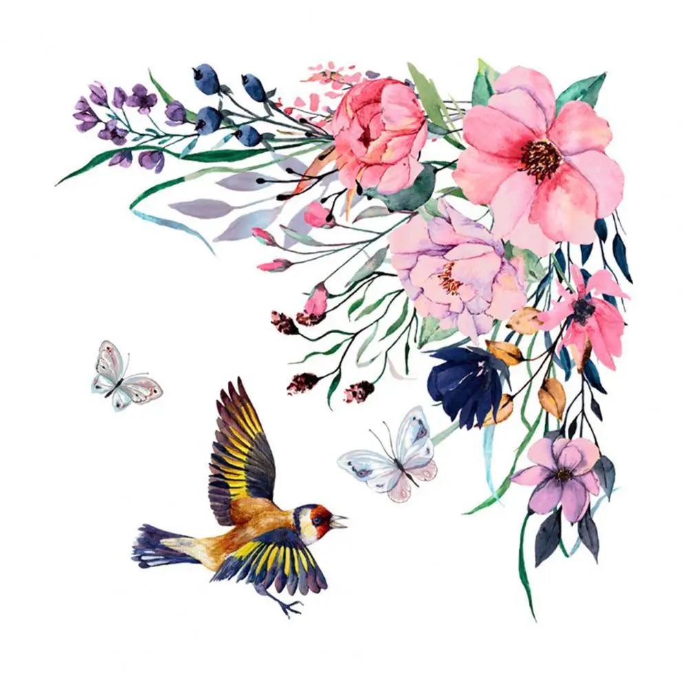 

1 Набор декоративных стикеров для унитаза, легко использовать, ПВХ, самоклеящиеся, изящные цветы, портативные стены, для ежедневного использ...