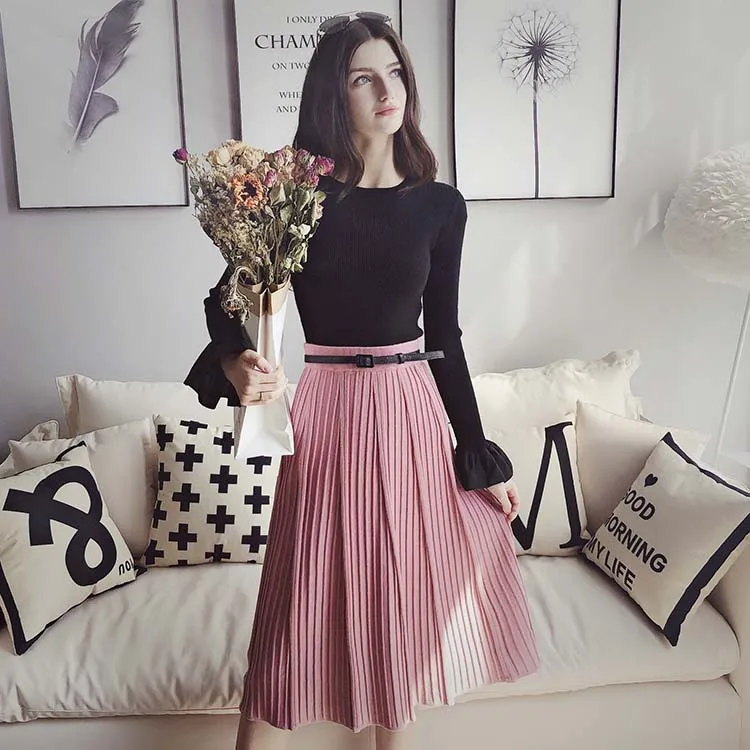 Dabuwawa Ruffled Knitted Women Sweater Flare Sleeve Button Female Pullover Jumper Slim Fit Ladies Turtleneck DN1DJS018 | Женская одежда