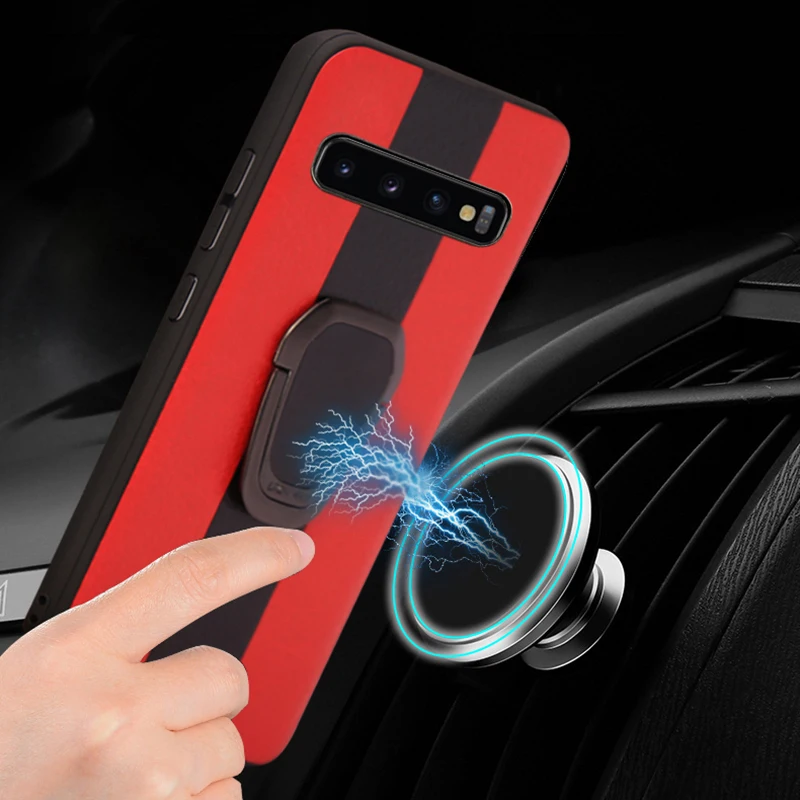 Чехол для телефона Samsung S7 S8 S9 Plus чехол из искусственной кожи с кольцом и пряжкой Note