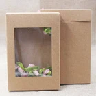 Многоцветная бумажная подарочная упаковка и коробка с прозрачным окошком из ПВХ, свадебные коробки для конфет, подарочные упаковочные коробки из крафт-бумаги, оптовая продажа