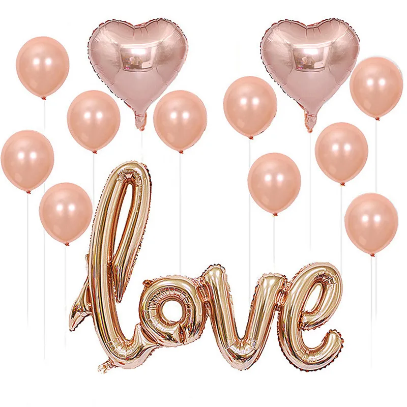 Любовное письмо Фольгированный шарик Юбилей Свадьба День Святого Валентина Праздничное украшение Алюминиевые фото-атрибуты.