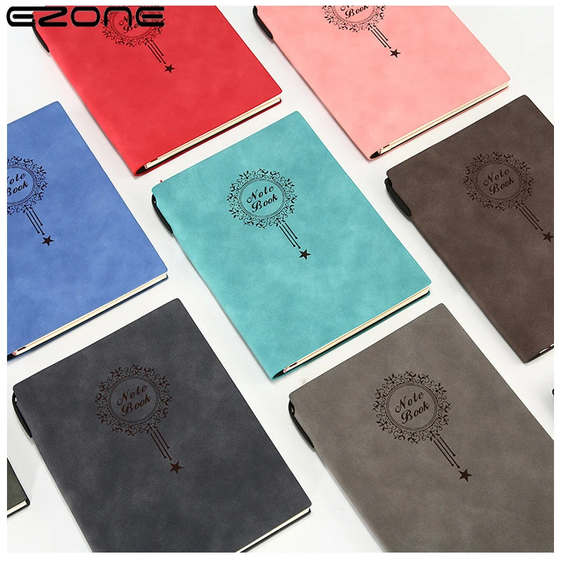 

EZONE A5 Notebook Vintage Imitation Leather Notepad Student Diary Business Office Student Stationery Child Gift for Friends