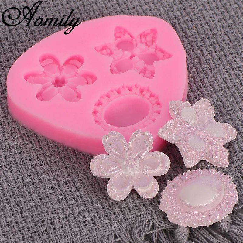 Aomily 3D Orchid Flower Cake Silicone Molds Fondant Decorating Chocolate Candy Mold Resin Clay Baking Mould Ice Cube | Дом и сад