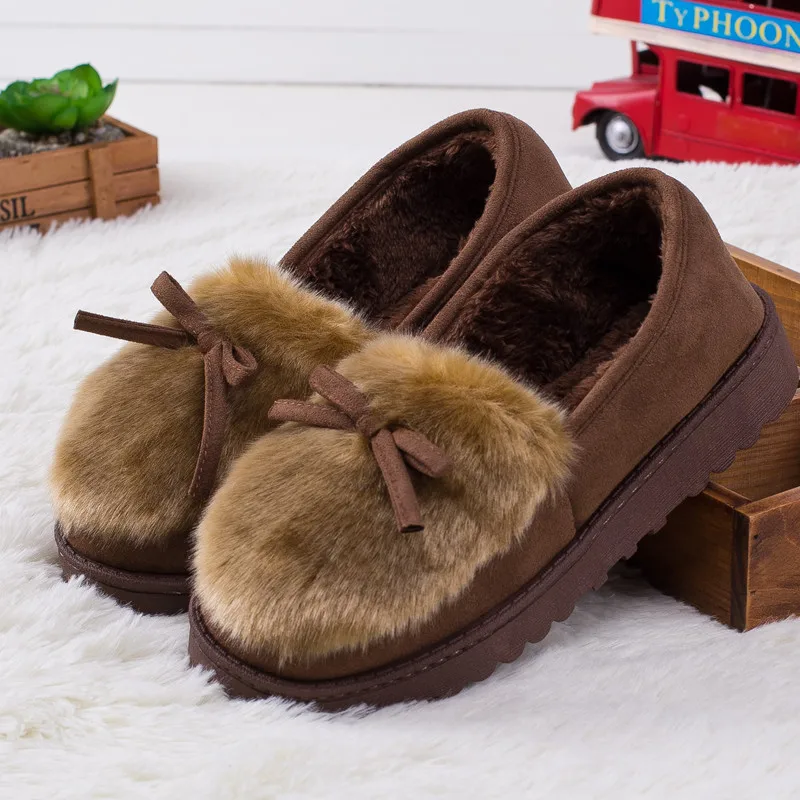 Шлепанцы женские на платформе зимние меховые сандалии для дома милые лоферы с
