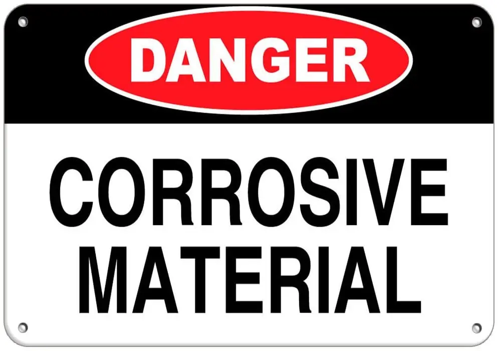 

Danger Corrosive Material Hazard Sign Safety Slogans Label Vinyl Decal Sticker Kit OSHA Safety Label Compliance Signs 8"