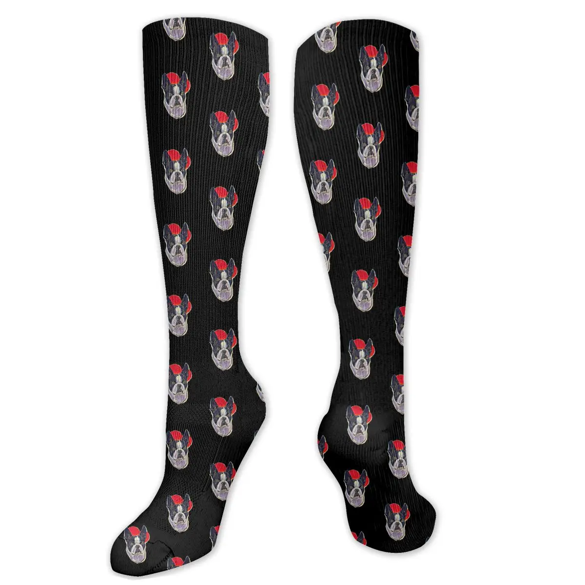 

Cute Black English Boston Terrier Compression Socks For Women Men Plus Size Wide Calf For Nurses Running Athletic