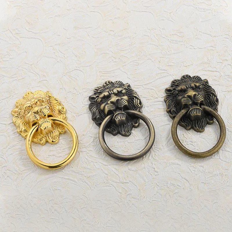 

Zinc Alloy Handle Packaging Box Handle Zinc Alloy Drawer Wine Box Handle Decorative Handle Antique Lion Head Retro Decoration