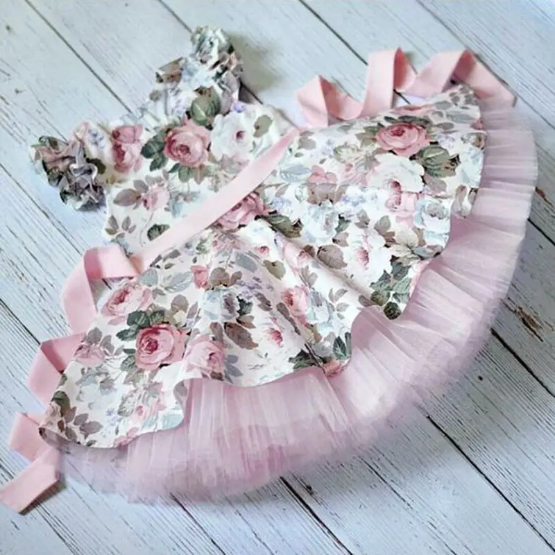 Goocheer Summer Baby Girl Clothing Princess Toddler Newborn Girls Dress Flower Lace Tutu Party Wedding Birthday | Детская одежда и
