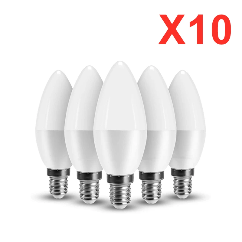 

10Pcs/lot E14 E27 LED Candle bulb AC220V led light chandelier lamp Candle Bulb 7W 9W Lamp Decoration Light Energy Saving