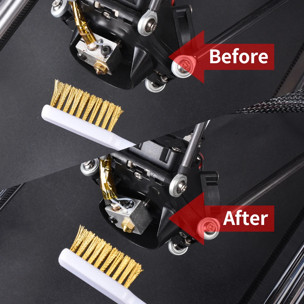 

Gmfive 3D Printer Brush Cleaner Copper Wire Toothbrush Handle For Nozzle Heater Block Hotend Hot Bed Cleaning 3D Printer Tool
