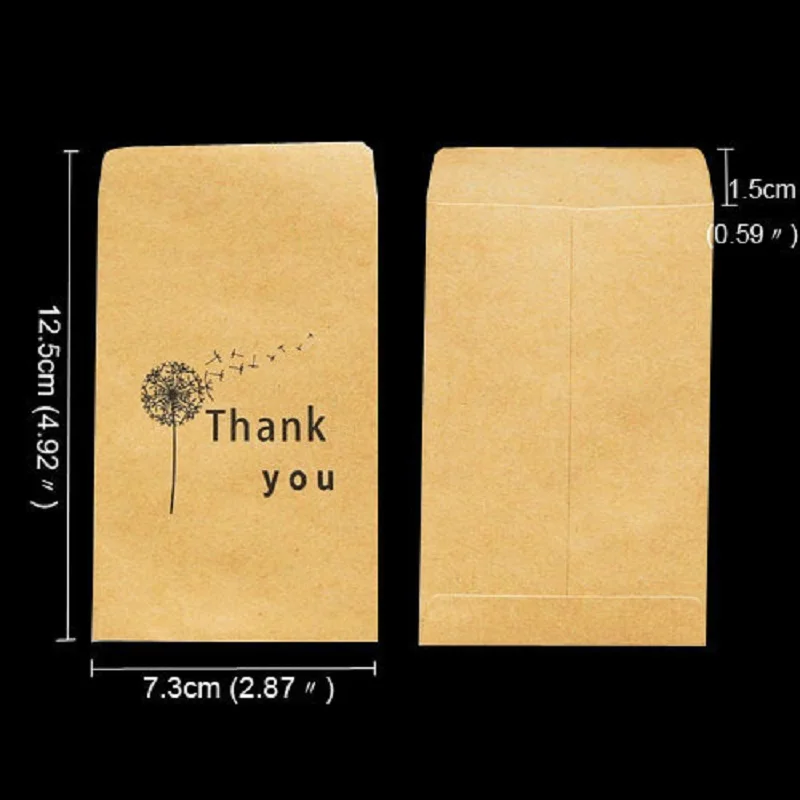 

20pcs small kraft paper package bags thank you envelop paper bag gift cards wrapping paper packaging decor party supplies