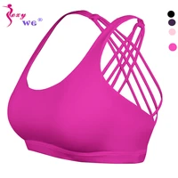 sexywg sport bra for women breathable yoga tops pad fitness running gym sexy crop push up brassiere cross back strap sports bras