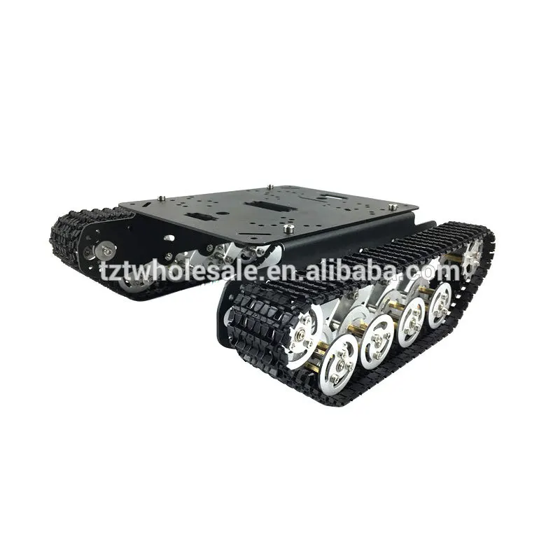 

Tracked Unassembled Shock Absorption Tank Plastic Chassis Intelligent Car Robot 150rpm 9V