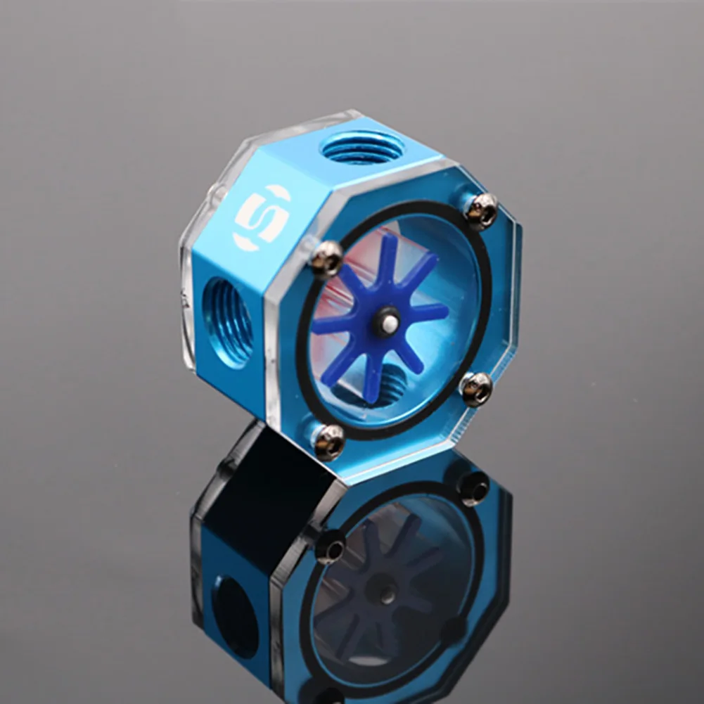 

Octagon Aluminum Acrylic PC Liquid Cooling Water Tank Water-cooling Flow Meter Cooler For Desktop Water Cooling System