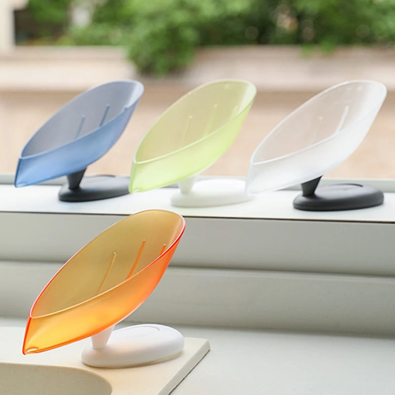 

Simple Plastic Soap Holder Leaf Shape Soap Box Drain Punch-free Soap Box Bathroom Shower Sponge Storage Tray Bathroom Supplies