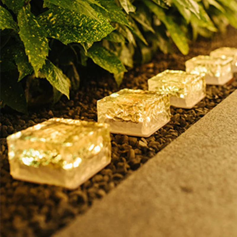 

Christmas Outdoor Decorations Solar Lawn Garden Lights Brick Ice Cube LED Light for Pathway Driveway Lanscape Backyard Patio
