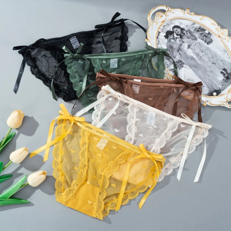 Трусы женские кружевные прозрачные с заниженной посадкой 4 цвета S M L XL 1 шт |