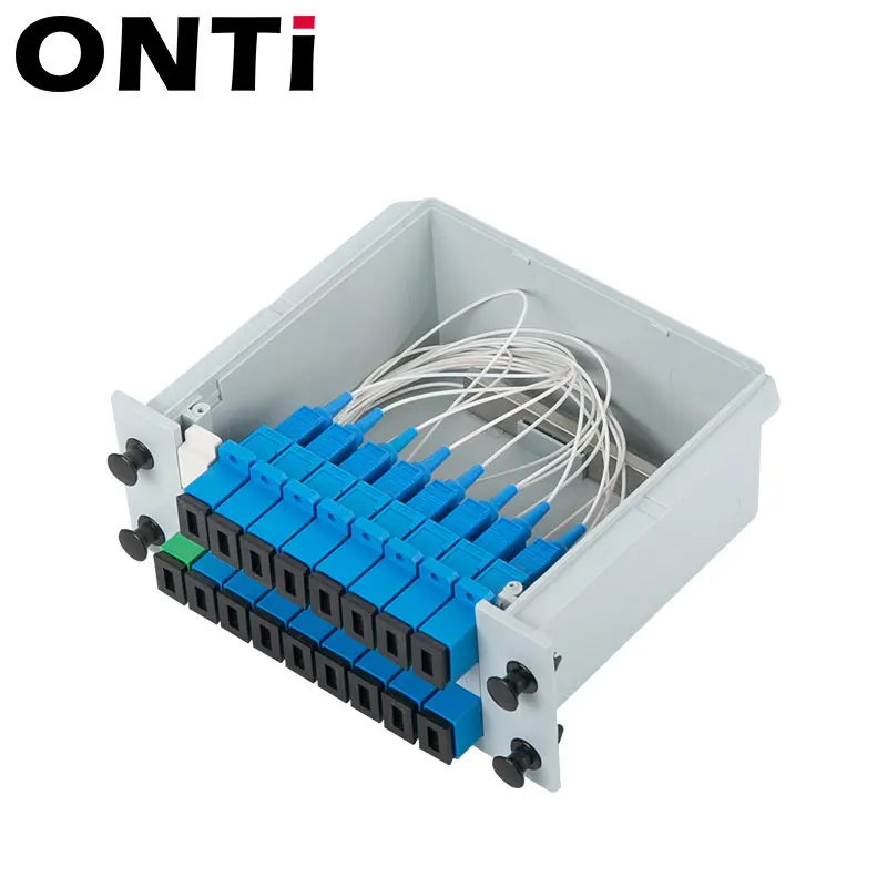ONTi 5pcs SC APC PLC 1X16 splitter Fiber Optical Box FTTH PLC Splitter Box with SC 1X16 Planar Waveguide Type Optical Splitter
