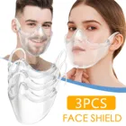 Защитная дышащая прозрачная маска для лица 3 шт., прочная комбинированная пластиковая многоразовая прозрачная маска для лица с щитком для косплея на Хэллоуин