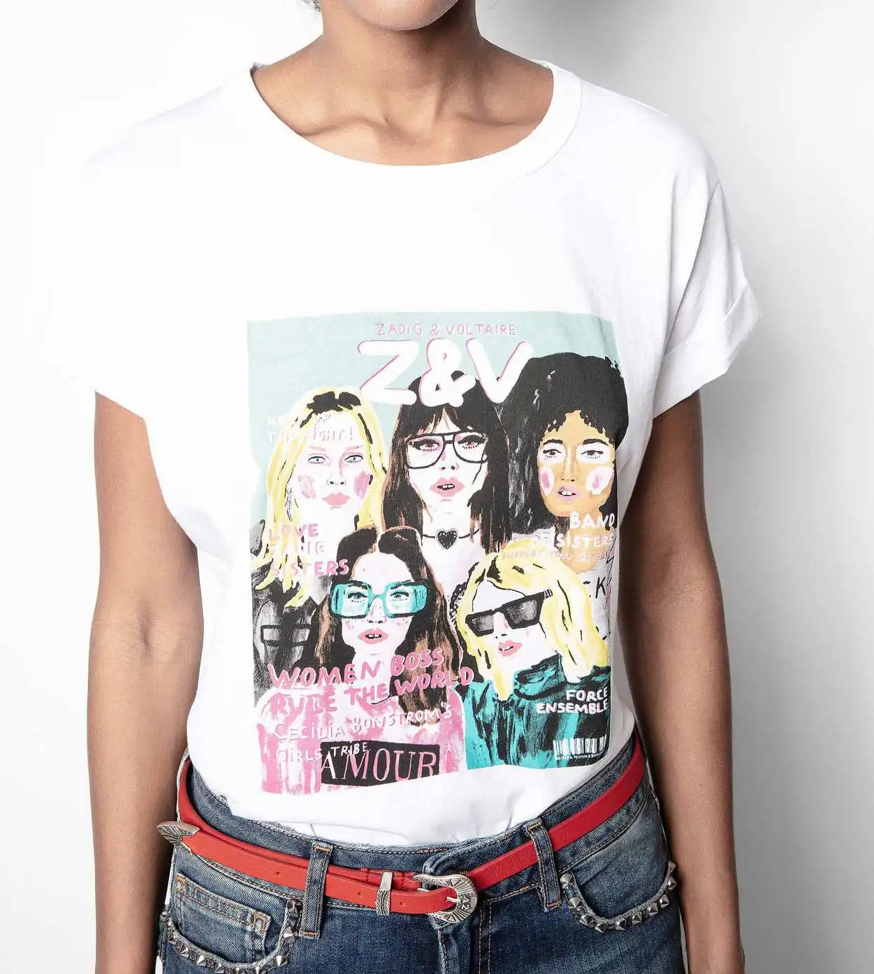 

2021 Women T-shirt Summer New Women's Cotton White Letter Print Red Short Sleeve Top Tees