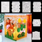 Форма для рождественских фонарей из смолы, колокольчик, олень, Санта-Клаус, рождественские наборы, фонарик с узором форма для коробки для свечей, рождественские украшения