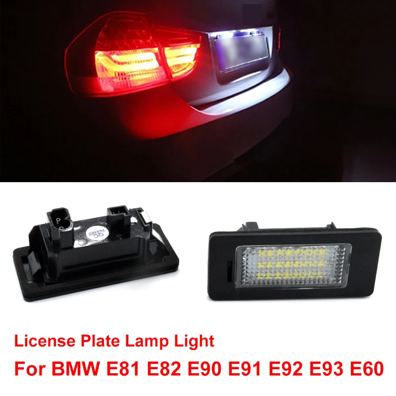 

2pcs/lot Car LED License Number Plate Light No Error For BMW E81 E82 E90 E91 E92 E93 E60 E61 E39 X1 E84 X5 E70 Car Light Source