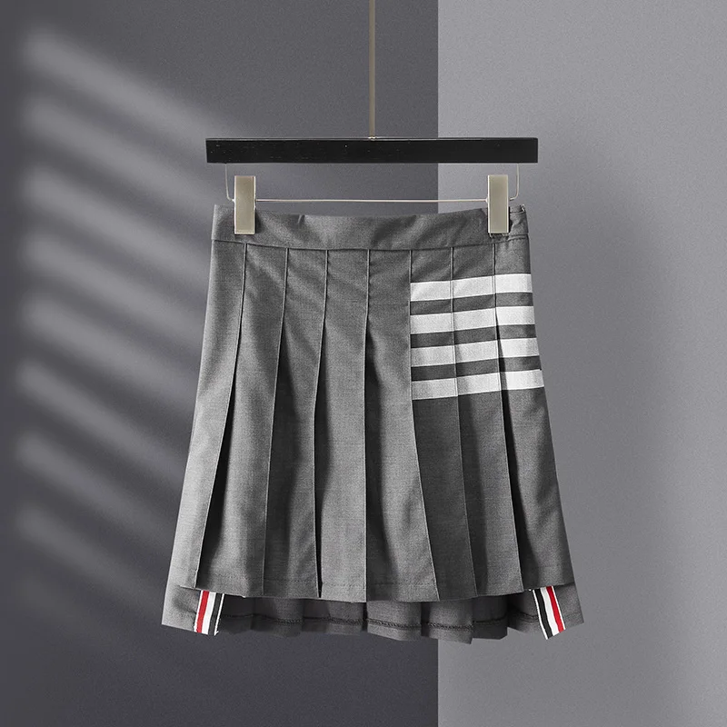 

TB Brand THOM Skirt Summer Women Striped Casual Party Wear Dress Knee Above Mini Korean Design